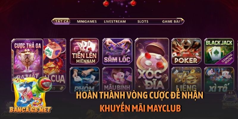 Khuyến mãi Mayclub - Ưu đãi khủng, thưởng lớn mỗi ngày 3 Hoàn thành vòng cược để nhận khuyến mãi Mayclub